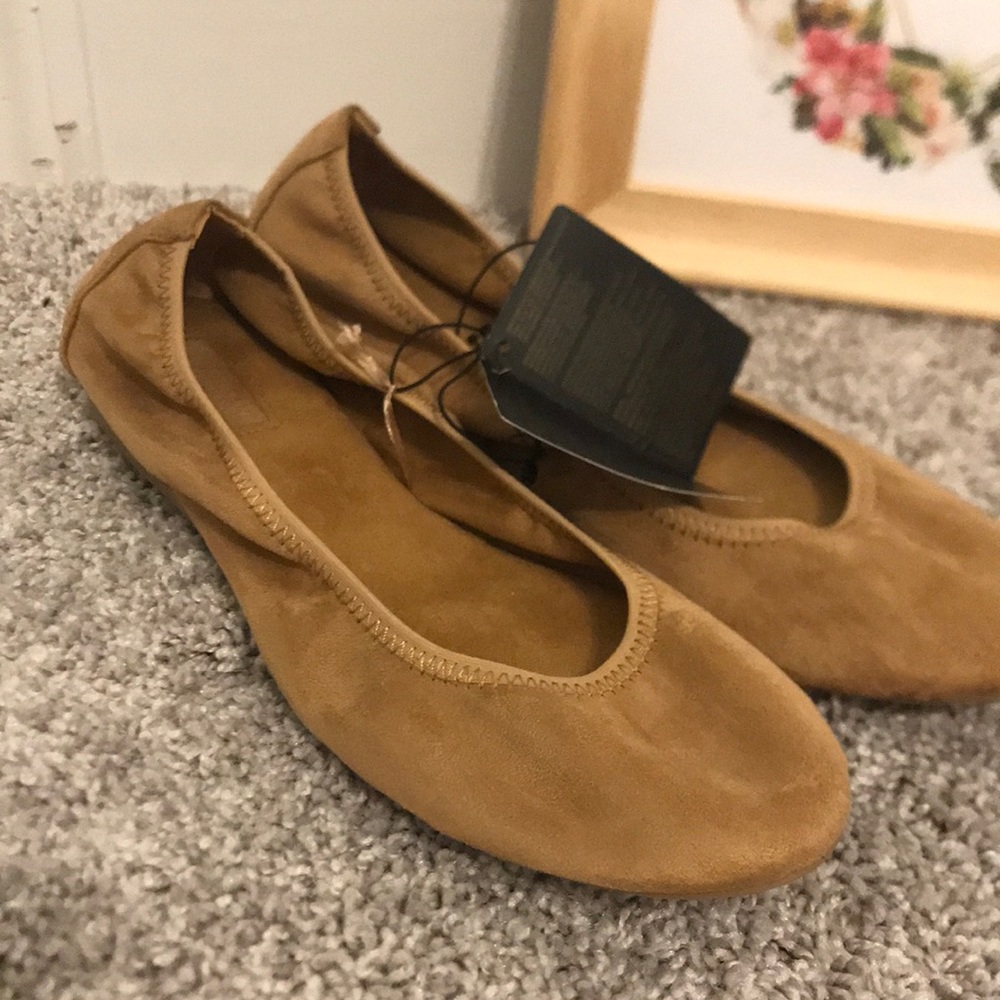 Tan Suede flats